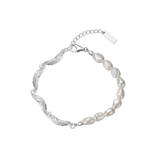 Bracelet perles baroques maillons irréguliers B1048
