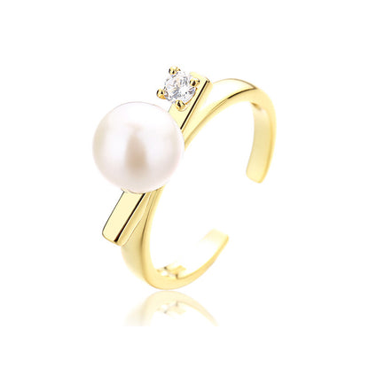 Bague barre en perles d'eau douce RN1017