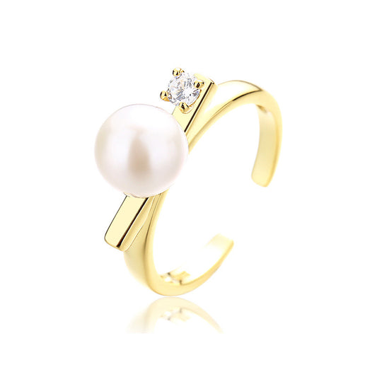Bague barre en perles d'eau douce RN1017
