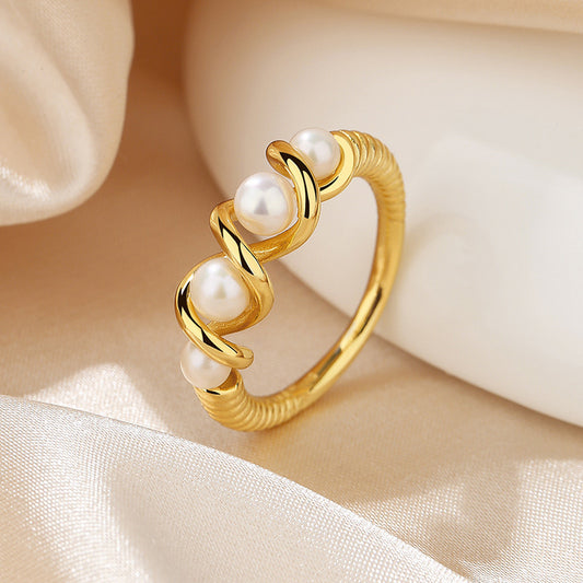 Bague fil de perles d'eau douce RN1001