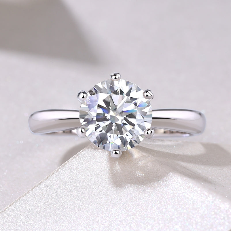 Round Solitaire Moissanite Ring
