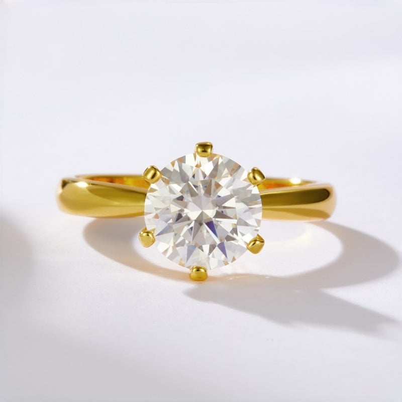 Round Solitaire Moissanite Ring