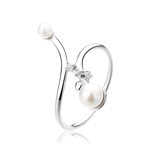 Bague florale en perles d'eau douce RN1022