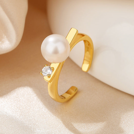 Bague barre en perles d'eau douce RN1017