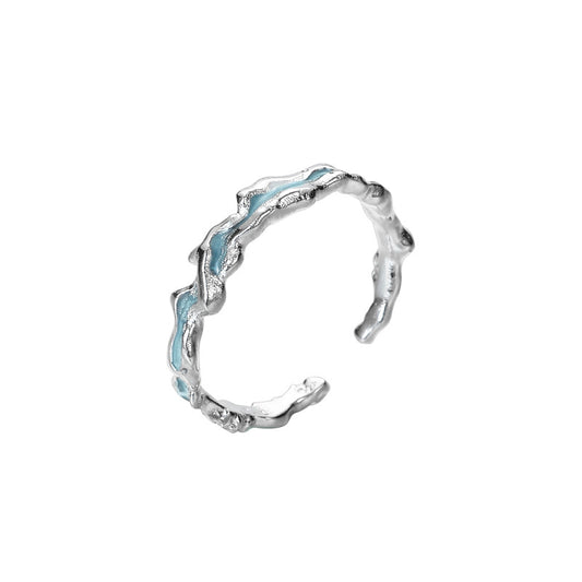 Bague irrégulière en émail menthe R1176