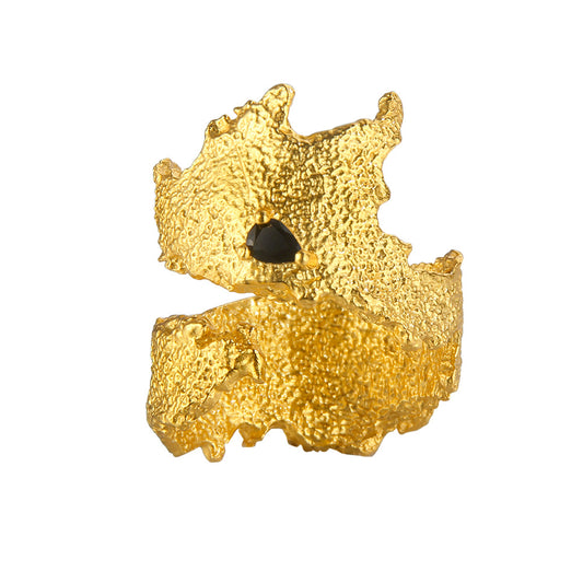 Bague large mate impressionniste R1073