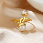 Bague florale en perles d'eau douce RN1010