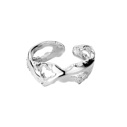 Bague à texture irrégulière polie R1257