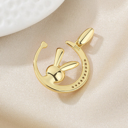 Pendentif lapin en perles d'eau douce uniquement PN1024