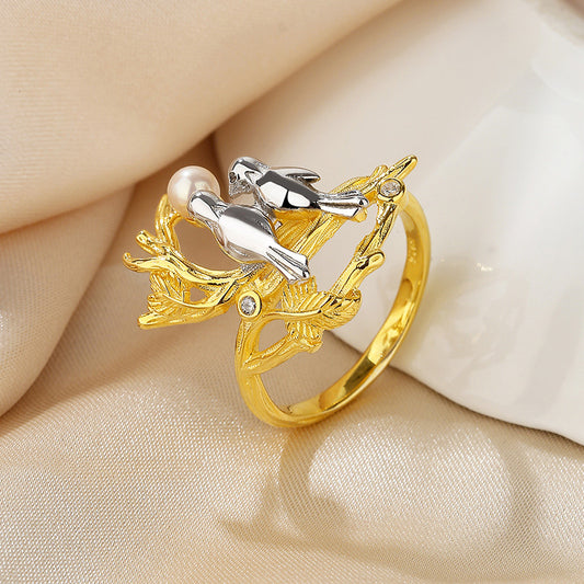 Bague traditionnelle en perles d'eau douce RN1018