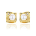 Boucles d'oreilles irrégulières en perles d'eau douce PE1015