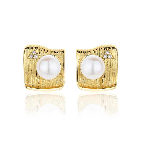 Boucles d'oreilles irrégulières en perles d'eau douce PE1015