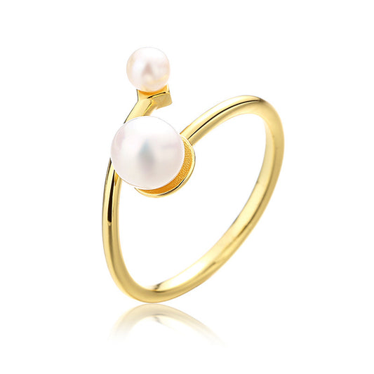 Bague brindille de perles d'eau douce RN1002