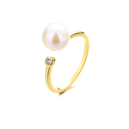Bague florale en perles d'eau douce RN1006