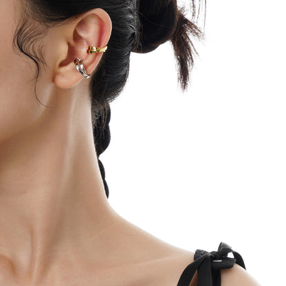 Boucle d'Oreille Créoles Tourbillonnantes Plates E1095, 1 Pièce