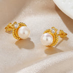 Boucles d'oreilles motif corde de perles d'eau douce PE1029