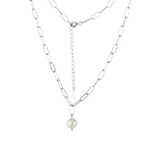Collier de perles baroques à chaîne allongée N1048