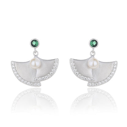 Boucles d'oreilles en perles d'eau douce florales Ginkgo PE1003