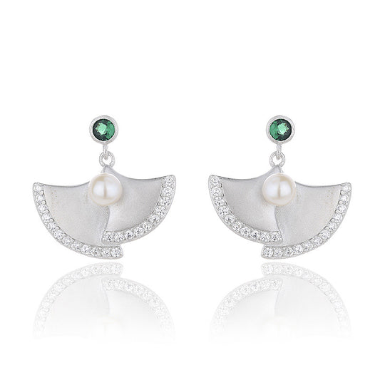 Boucles d'oreilles en perles d'eau douce florales Ginkgo PE1003