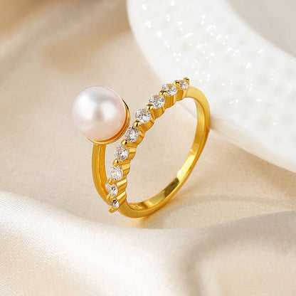 Bague solitaire perle d'eau douce RN1023