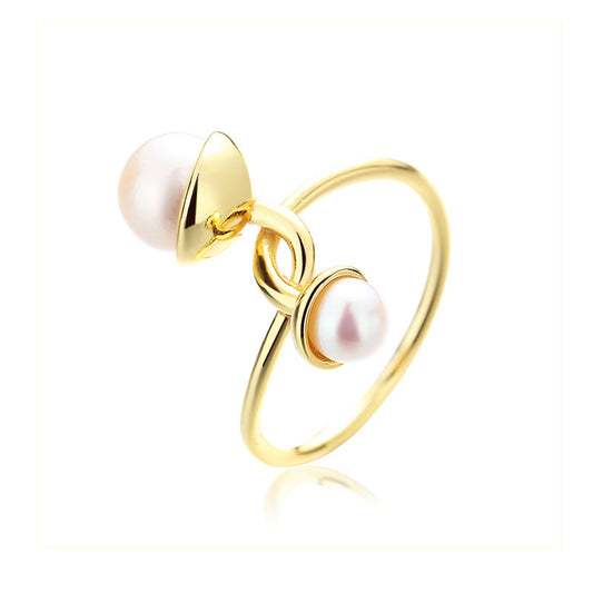 Bague florale en perles d'eau douce RN1010