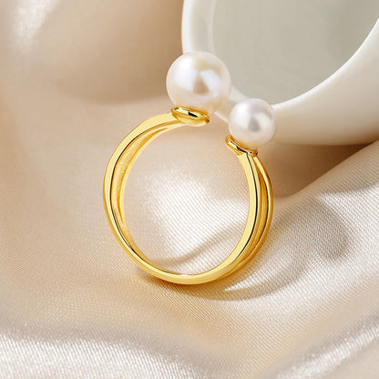 Bague fendue perle d'eau douce RN1021