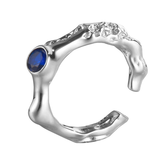 Bague CZ à texture extraterrestre R1252
