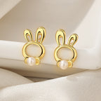 Boucles d'oreilles lapin en perles d'eau douce PE1010