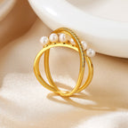 Bague entrelacée de perles d’eau douce RN1003