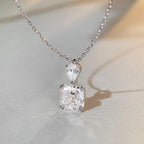 Collier solitaire 3 carats Asscher 5a CZ