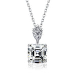 Collier solitaire 3 carats Asscher 5a CZ