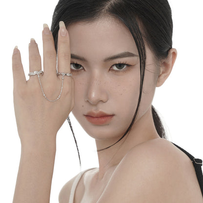Bague enchaînée texture écorce R1278