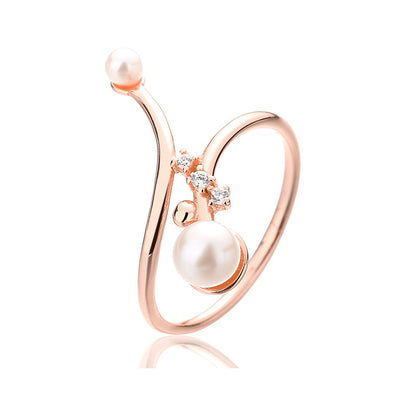 Bague florale en perles d'eau douce RN1022