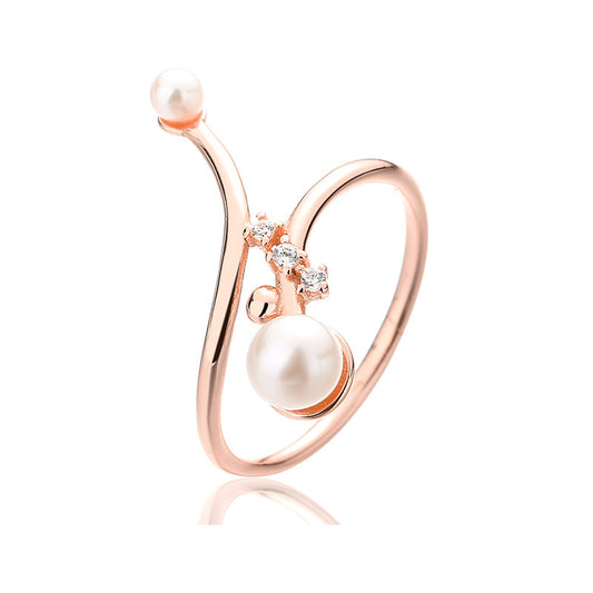 Bague florale en perles d'eau douce RN1022