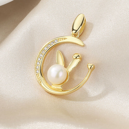 Pendentif lapin en perles d'eau douce uniquement PN1024