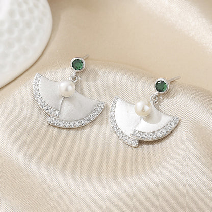 Boucles d'oreilles en perles d'eau douce florales Ginkgo PE1003