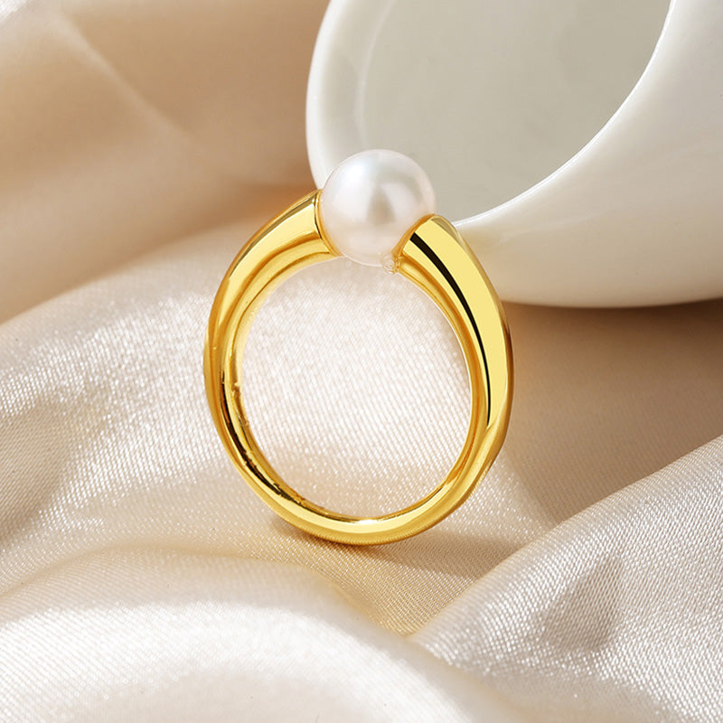 Bague solitaire perle d'eau douce RN1004