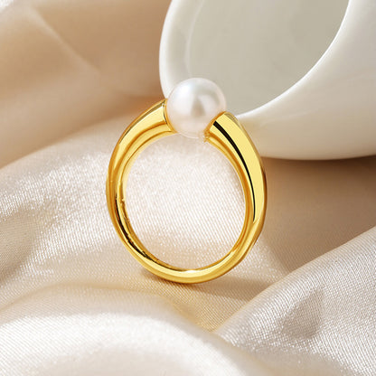 Bague solitaire perle d'eau douce RN1004