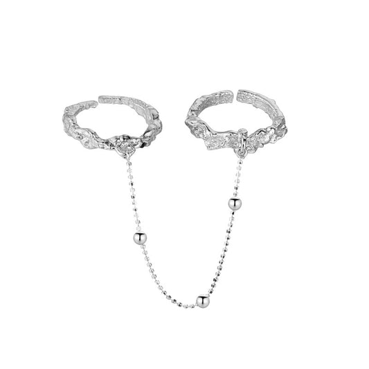 Bague enchaînée texture écorce R1278