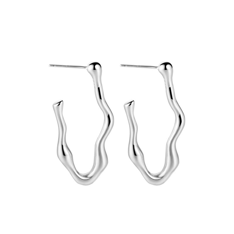 Clous d'oreilles en filigrane de forme libre E1233