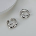 Boucle d'Oreille Clip en Fil Irrégulier 1103, 1 Pièce
