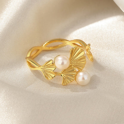 Bague Ginkgo Perle d'Eau Douce RN1000