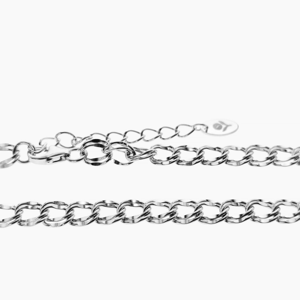 Double Layered Texture Chain Bracelet 4.8mm