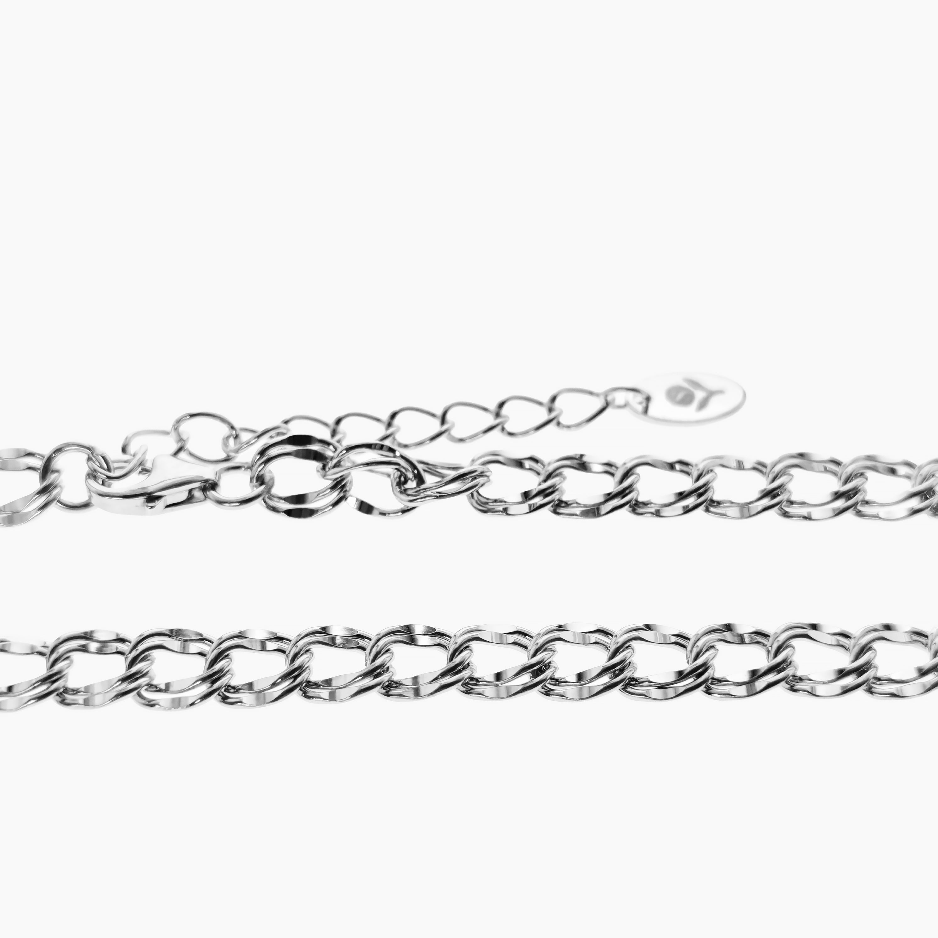 Double Layered Texture Chain Bracelet 4.8mm