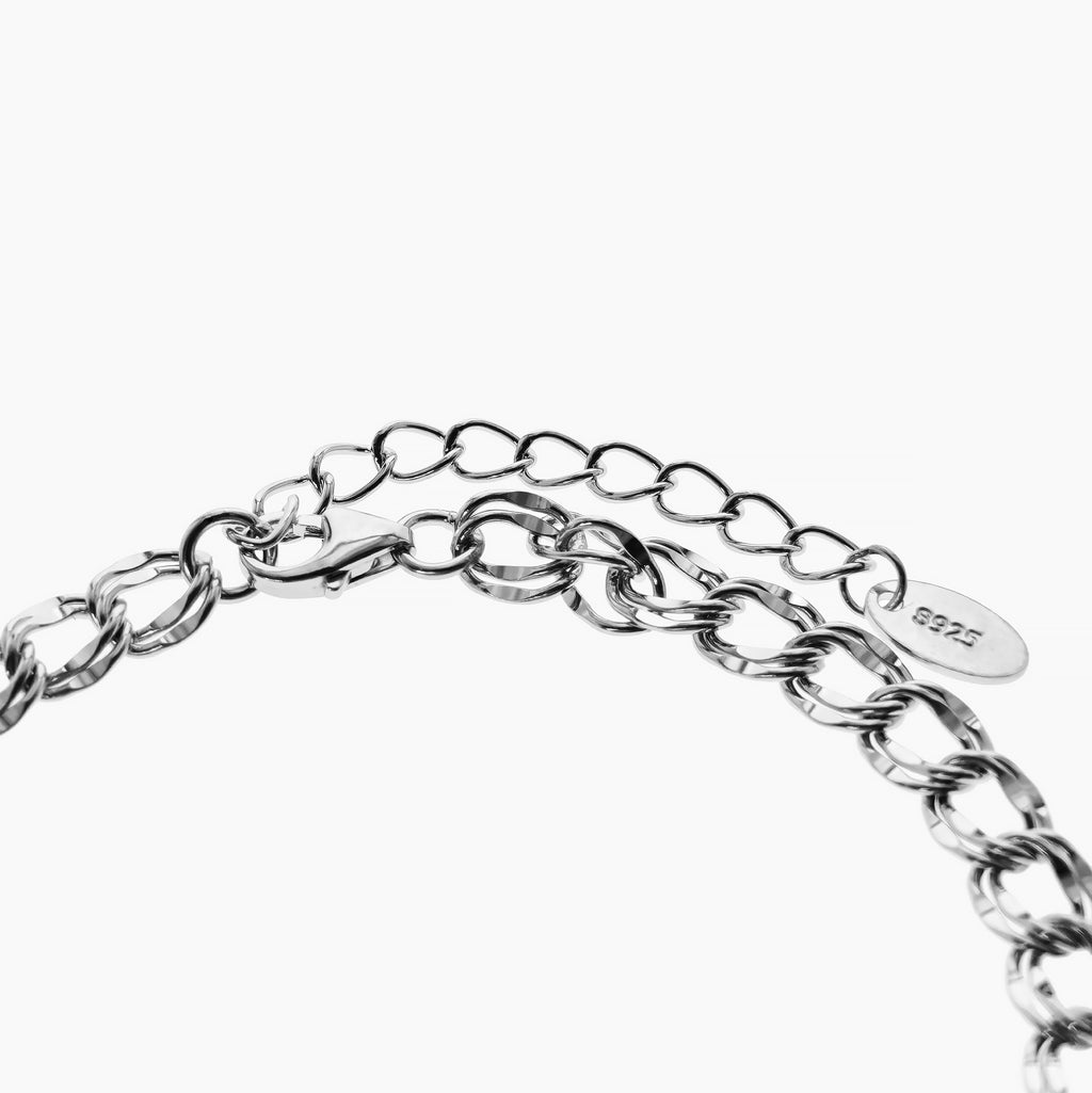 Double Layered Texture Chain Bracelet 4.8mm