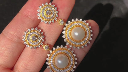 Boucles d'oreilles perles de tournesol 6174