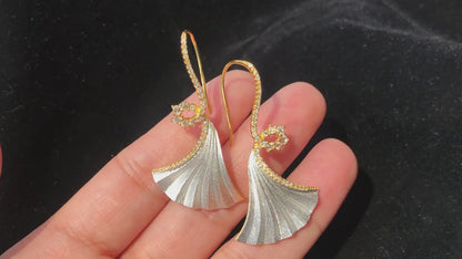 Boucles d'oreilles Ginkgo soyeux 6442