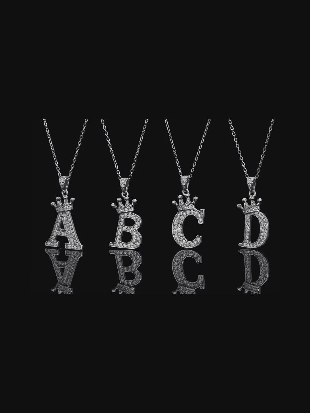 Crown Initials Pendant