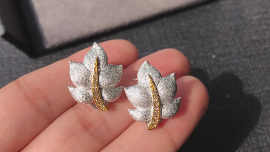 Boucles d'oreilles Feuille Soyeuse 6448