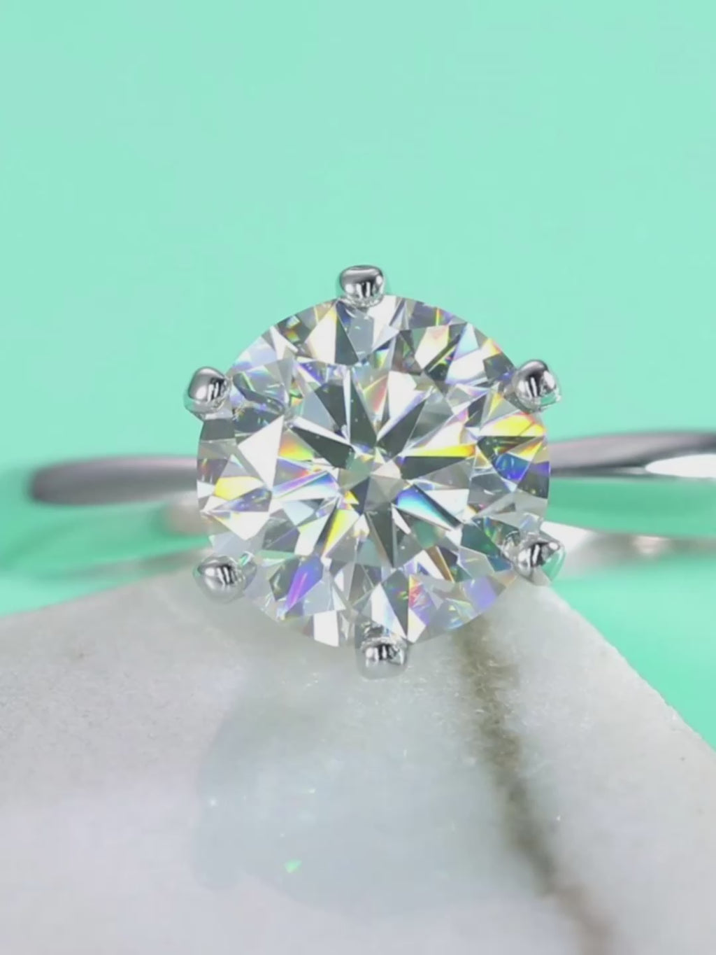 Round Solitaire Moissanite Ring